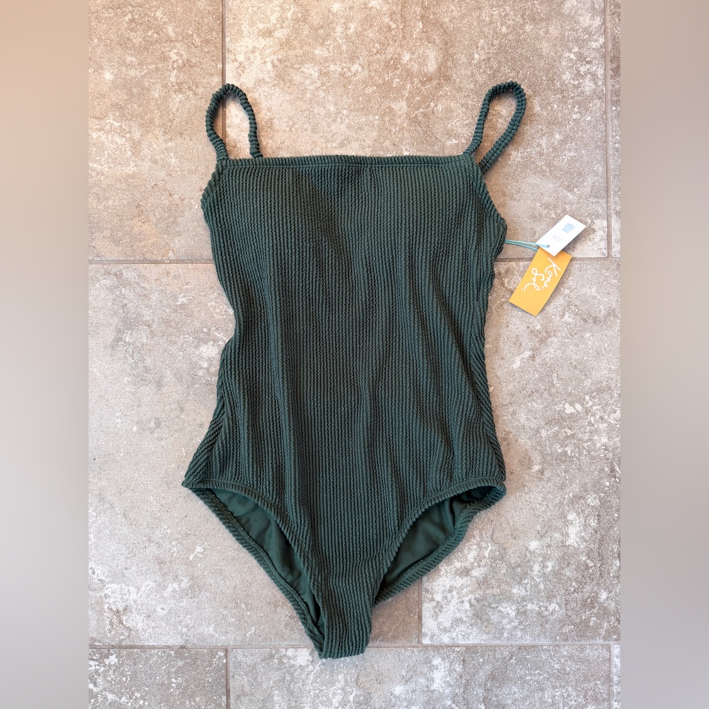 NWT-Kona Sol Forest Green Textured Swimwear Size Medium